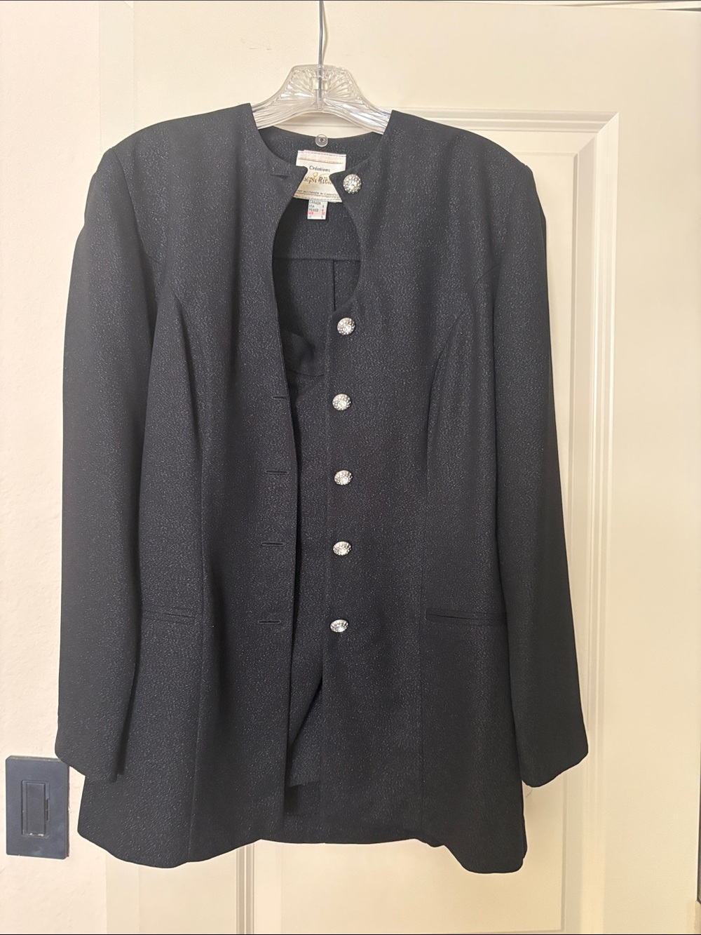 Joseph Ribkoff Black Embellished Button Jacket